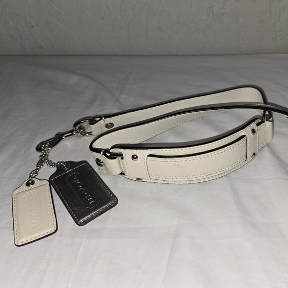 Coach F17096 Ashley Spectator Gray & Cream REPLACEMENT Shoulder Strap+Hang Tags - Picture 1 of 2